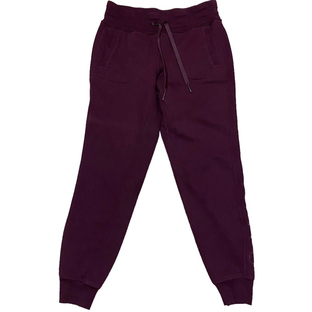 Calvin Klein Jeans Pants Womens Burgundy Jogger Sweatpants Drawstring Size S